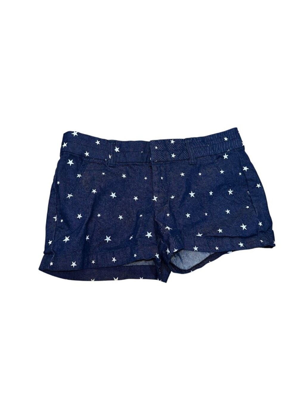 Harper Chino Jeans Shorts Women's Small Navy Blue White Stars Stretchy Cotton